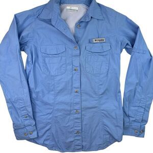 Columbia Women's PFG Bonehead II Long Sleeve Shirt Blue Size XS Fishing Outdoors